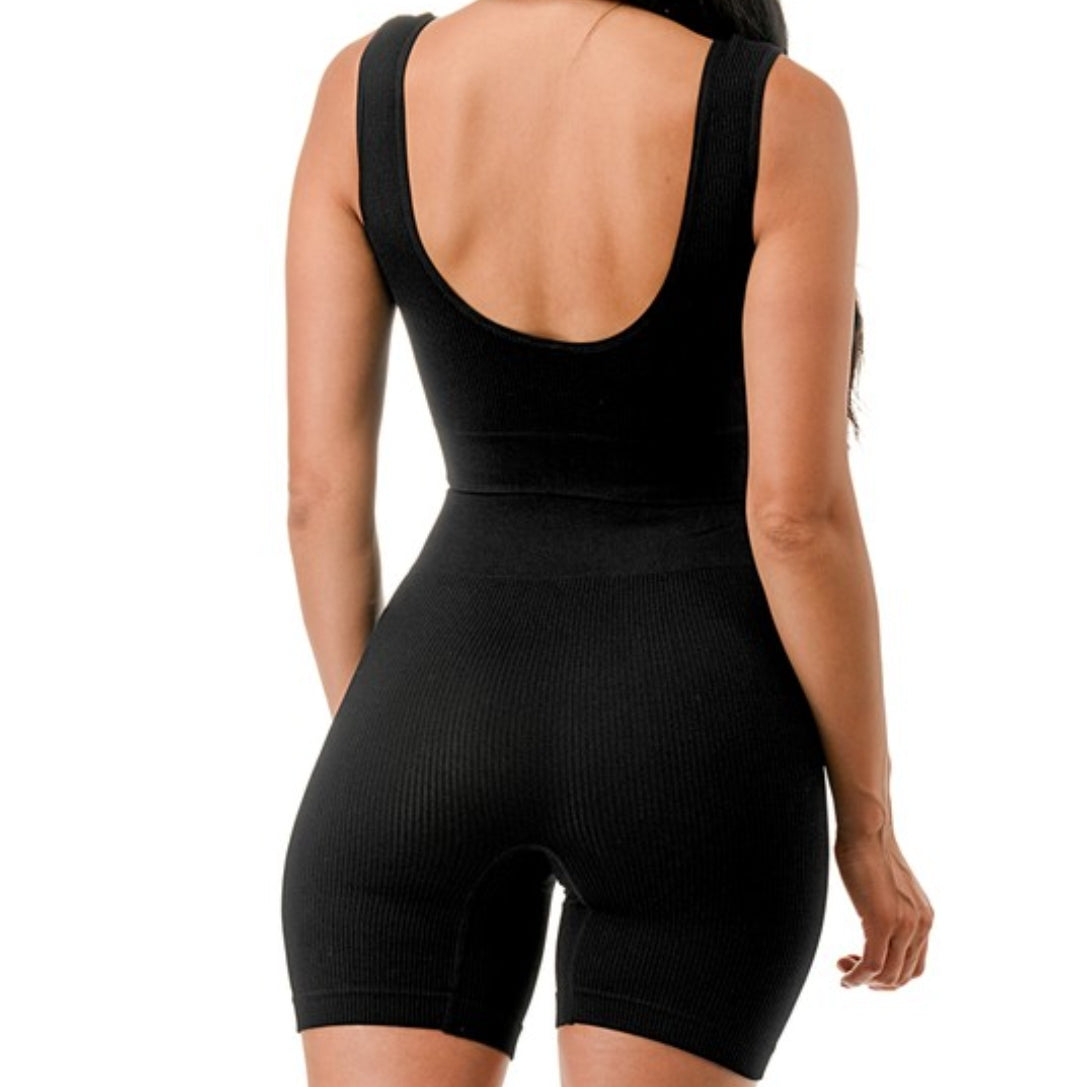 Lexi ribbed short set Black