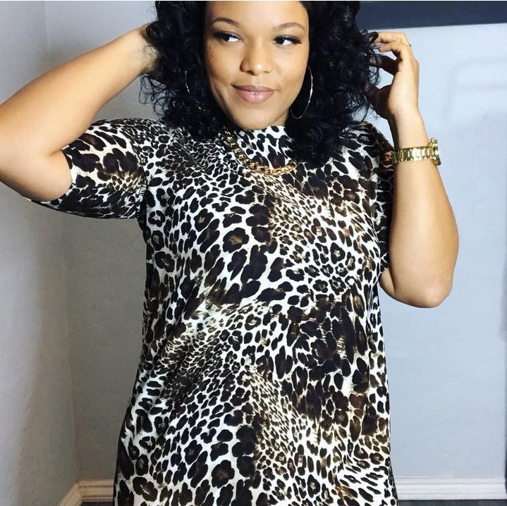 savanna - leopard lounge dress