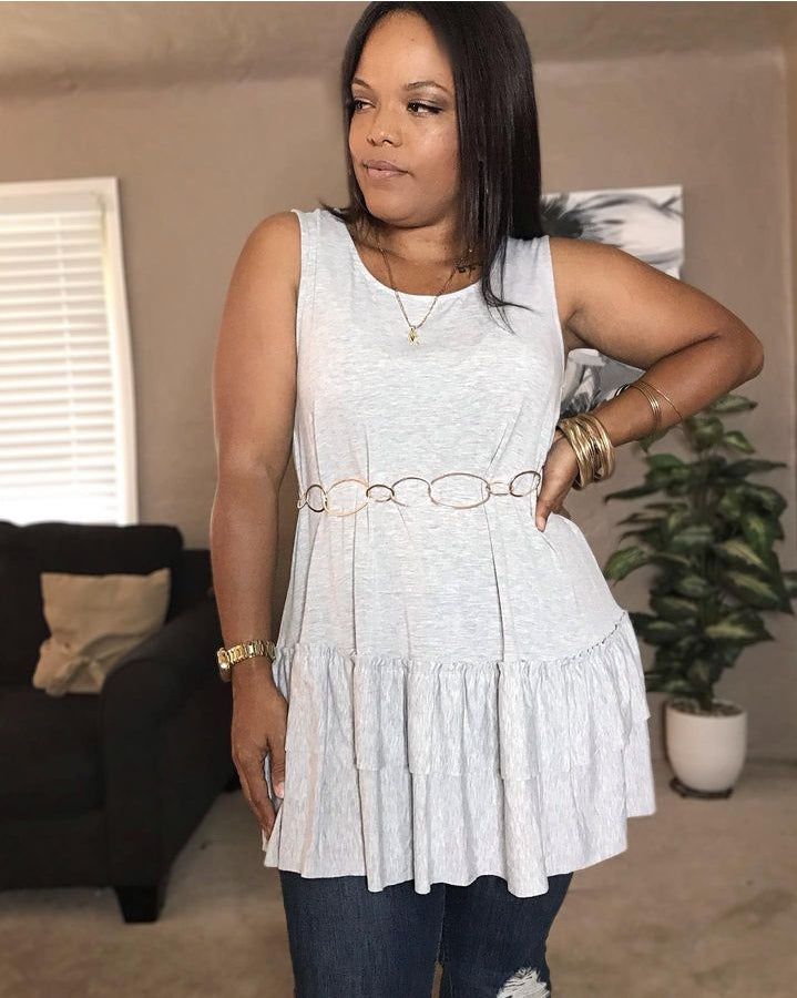 chelsie - Heather grey lounge top/ dress